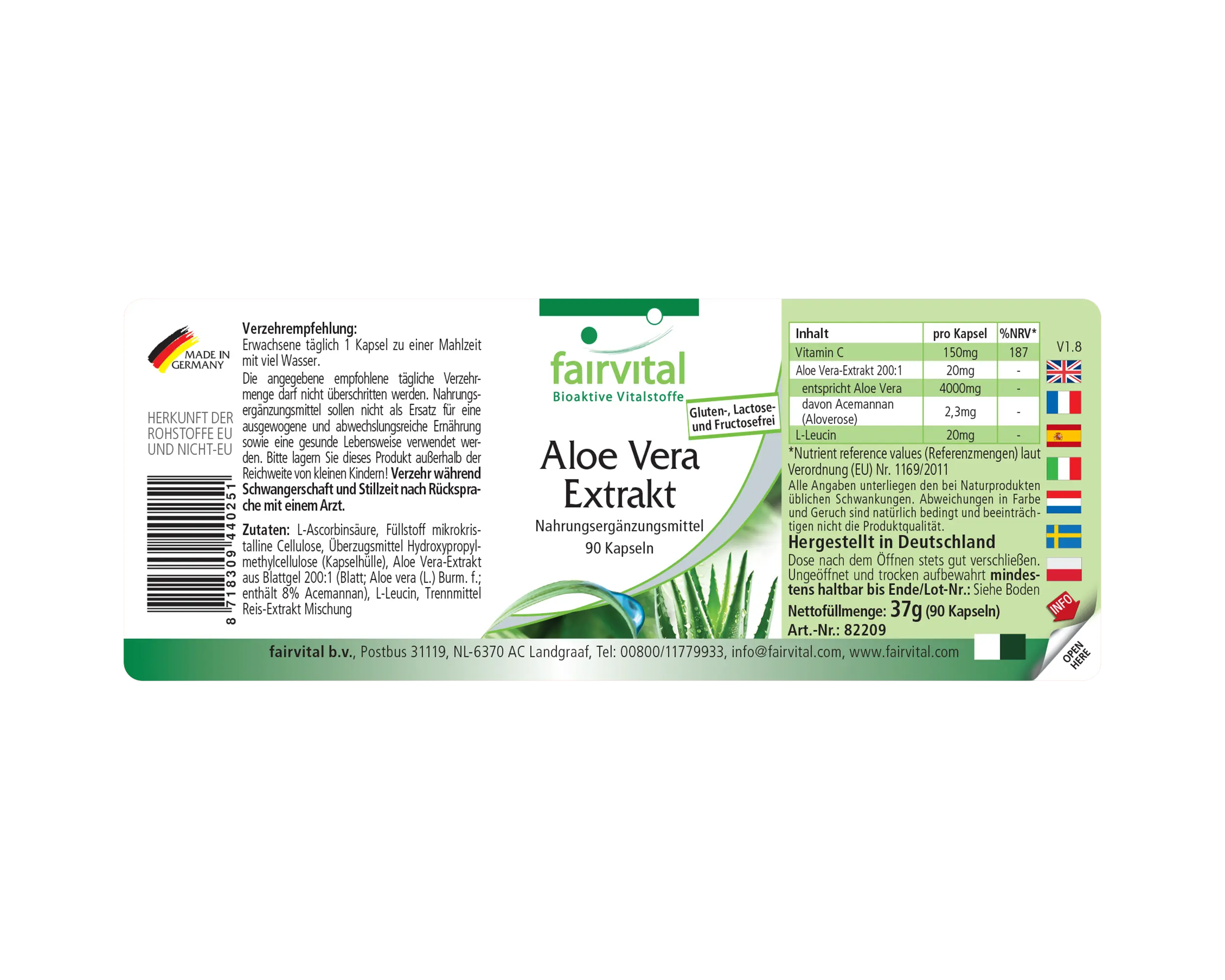 Aloë Vera Extract - 90 capsules