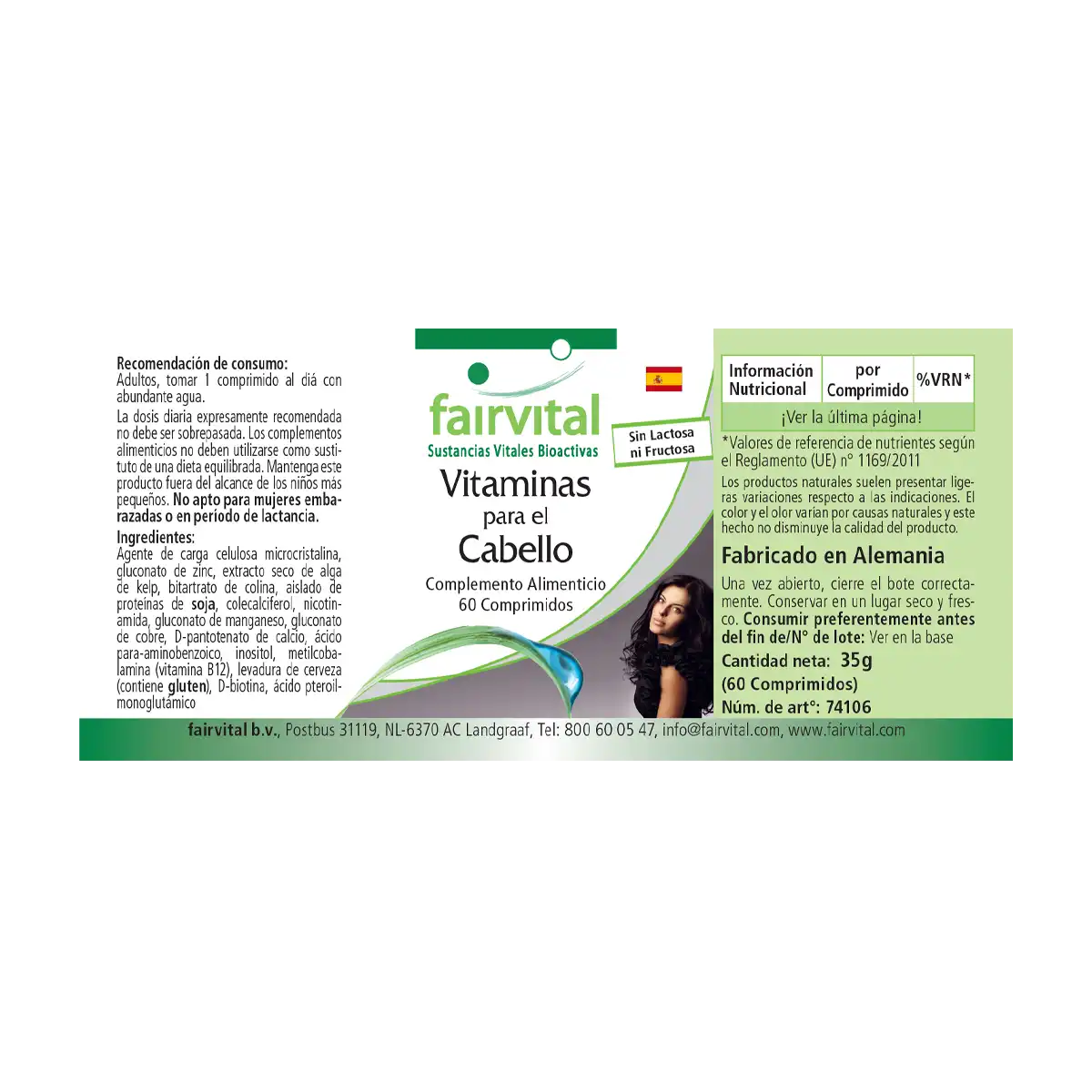 Haar Vital - Vitaminas para el cabello 60 comprimidos