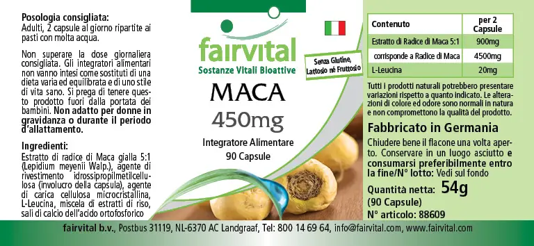 Maca 450mg - 90 capsules
