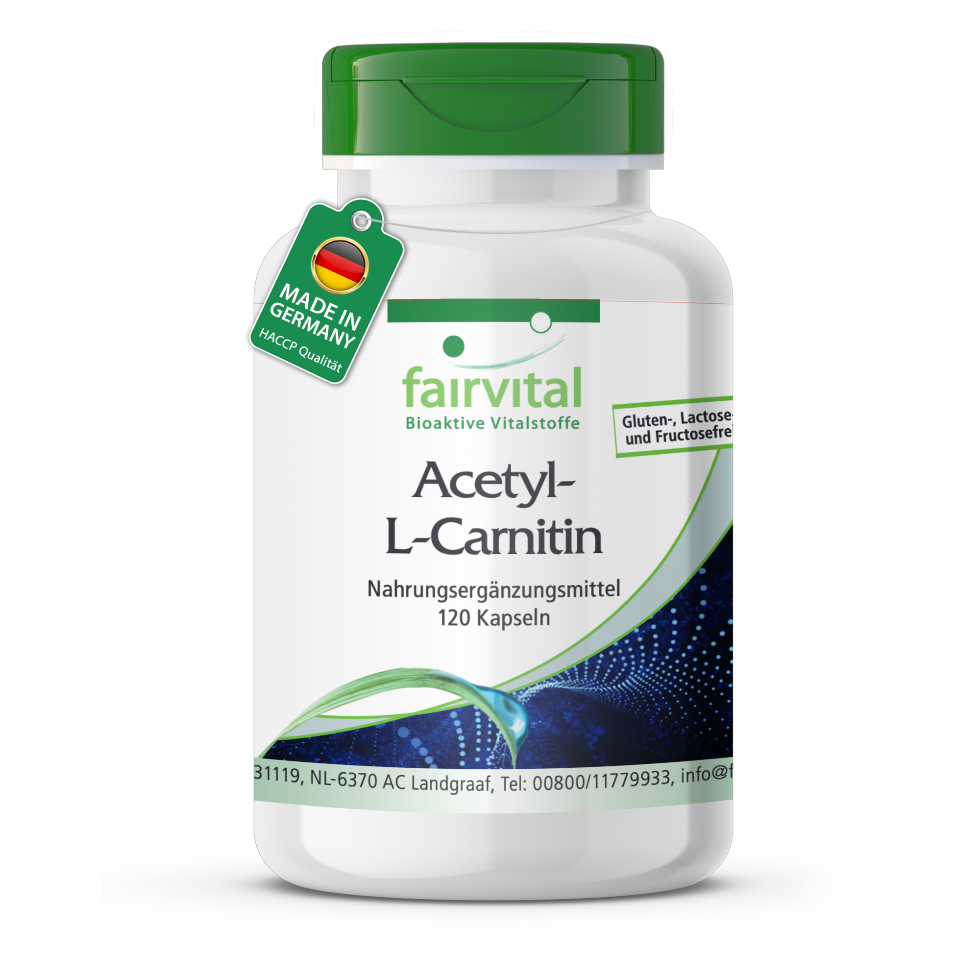 Acetyl-L-Carnitin - 120 Kapseln - Hochdosiert und Vegan | Fairvital
