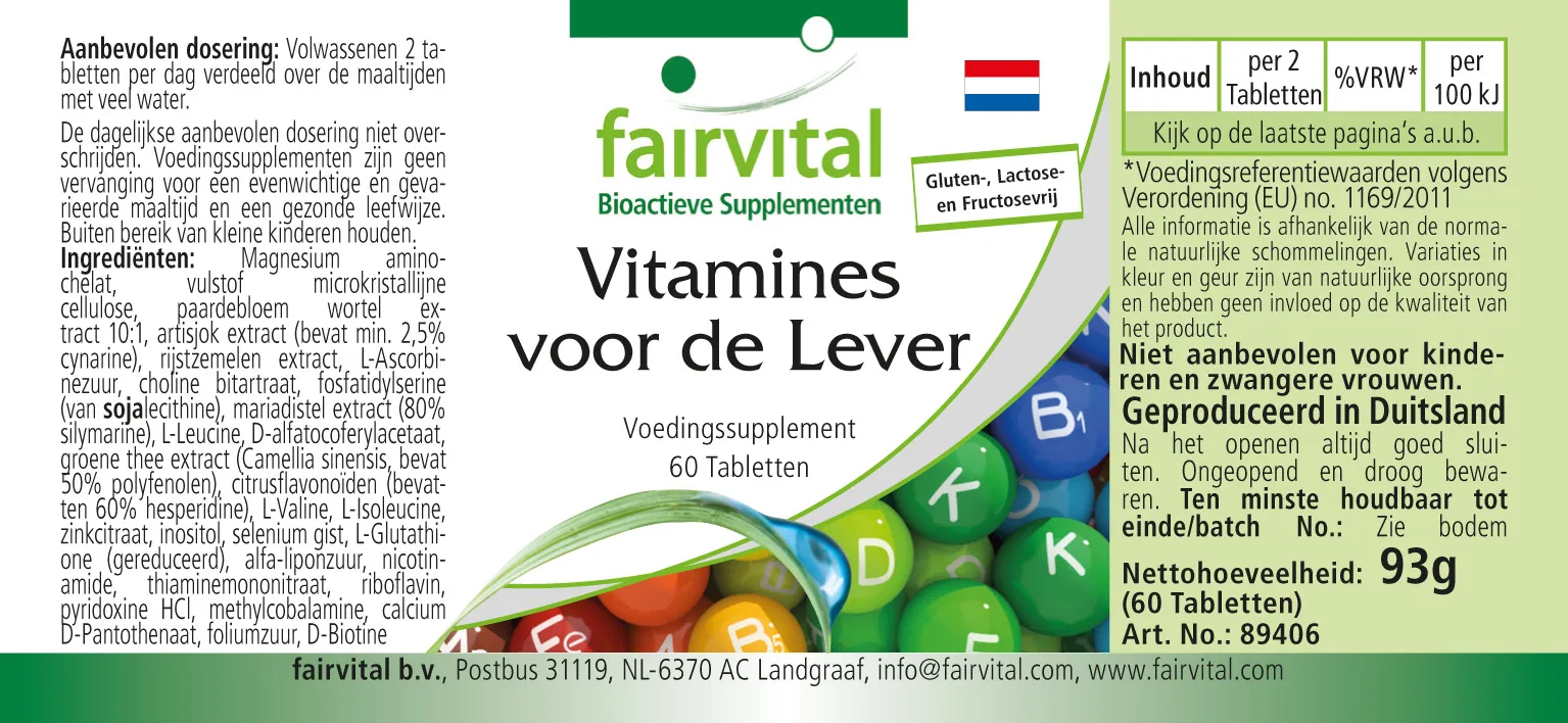 Vitamines pour le foie - 60 comprimés Vitamines pour le foie - 60 comprimés