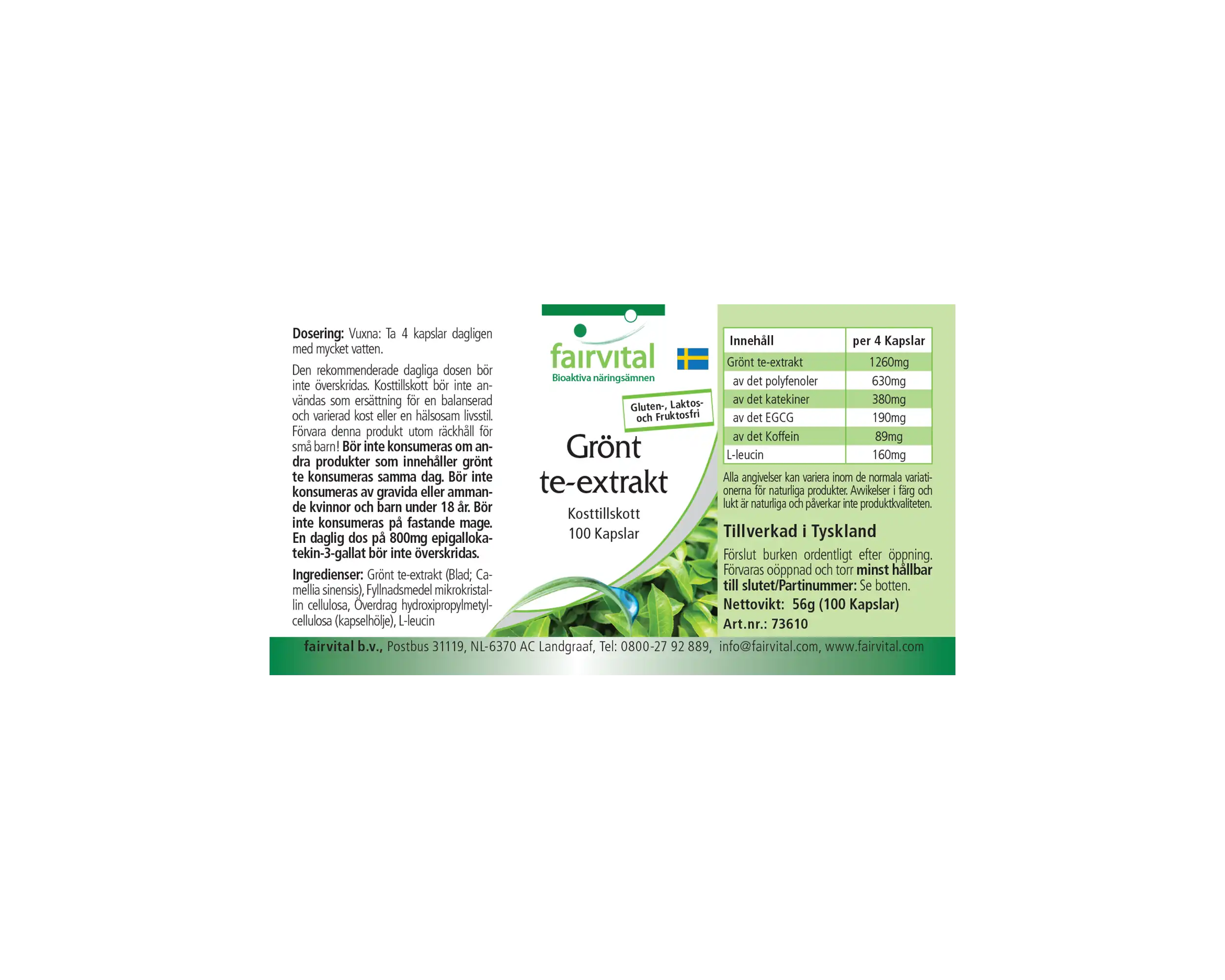 Extrait de thé vert - 100 gélules Extrait de thé vert - 100 gélules