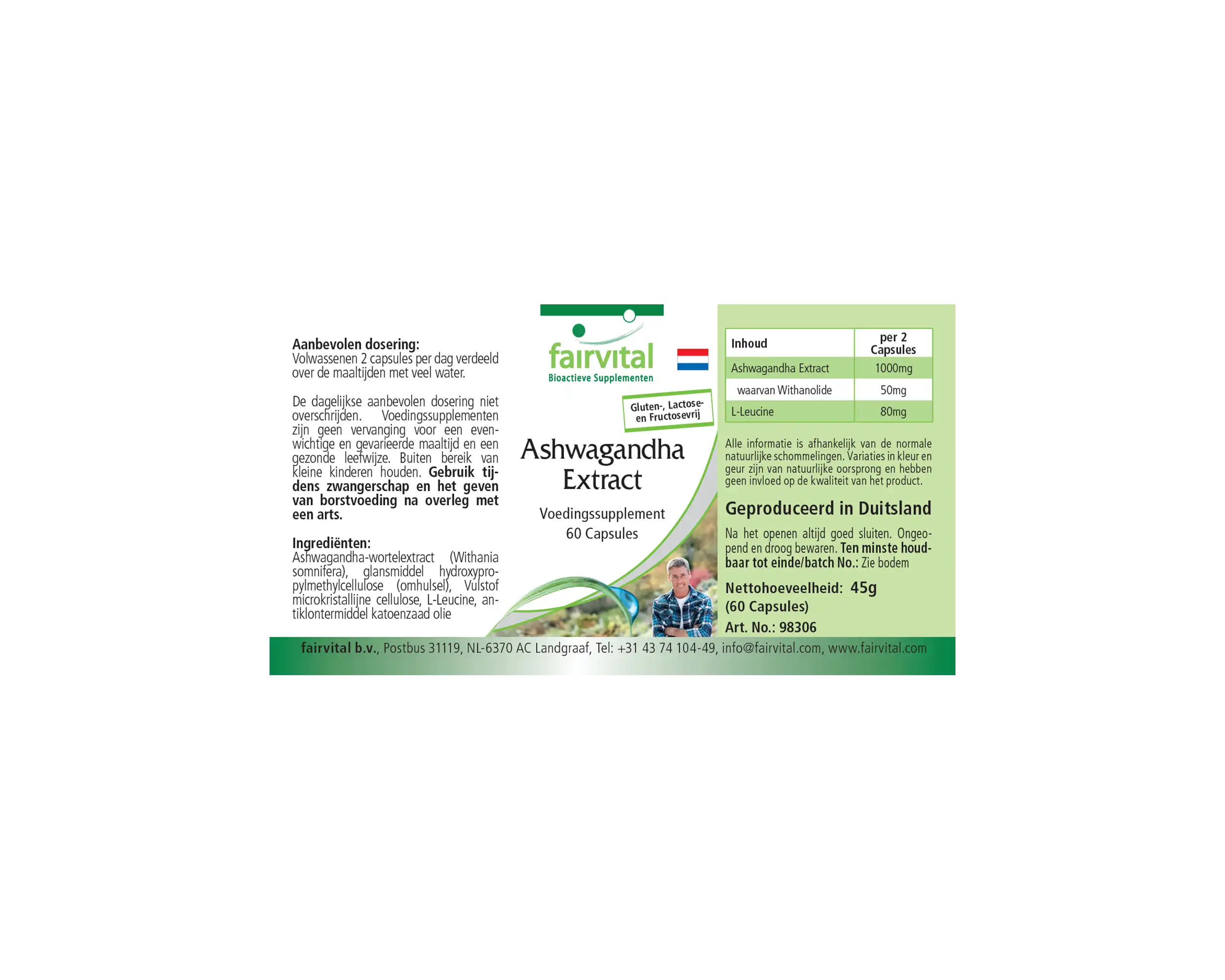 Extracto de Ashwagandha  500mg - 60 Cápsulas