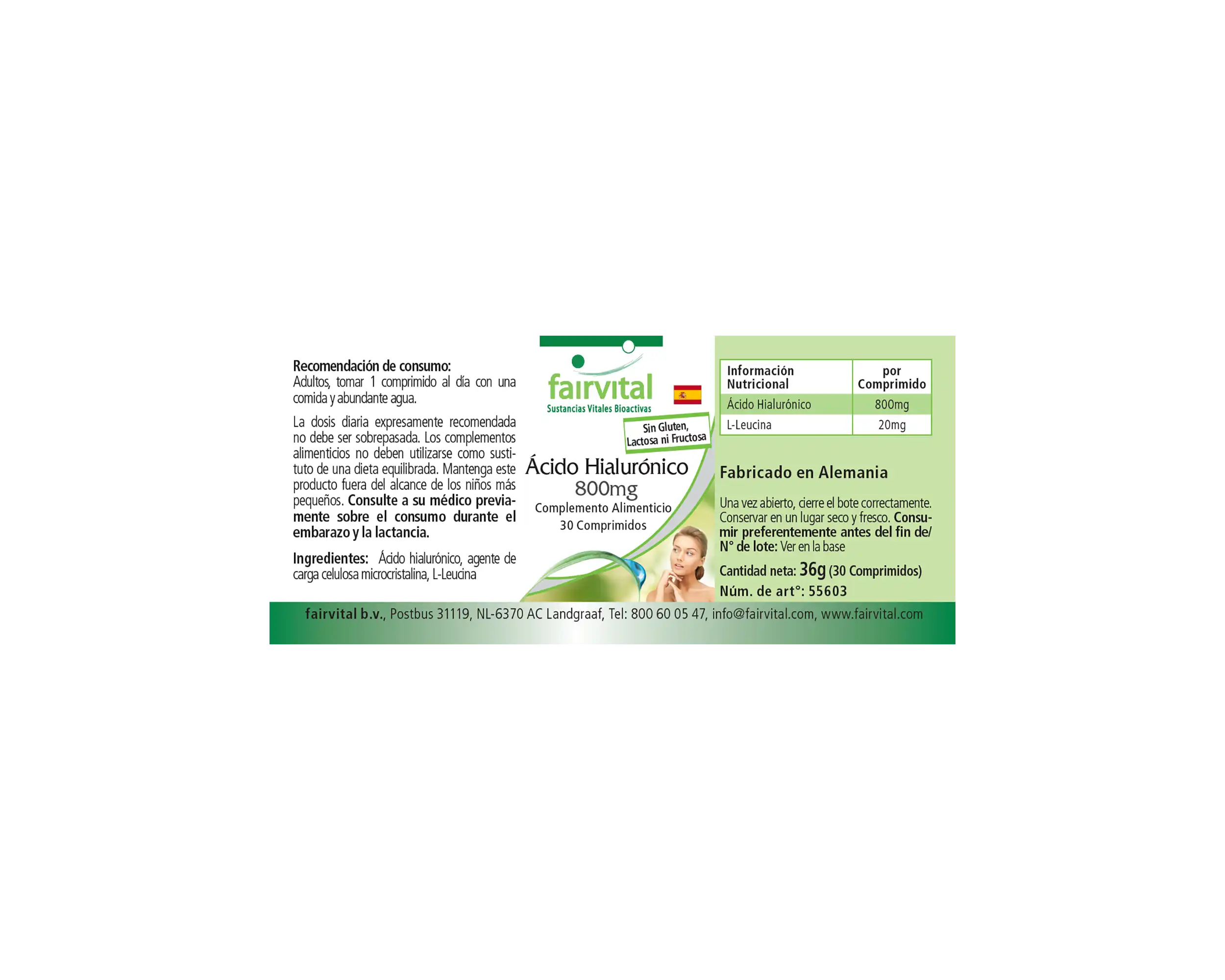 Hyaluronic acid 800mg