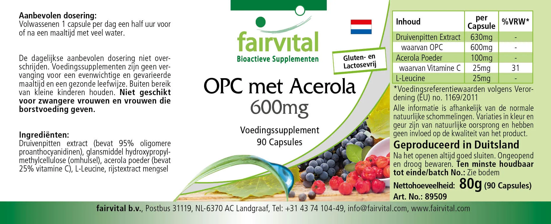 OPC 600mg with acerola - 90 capsules