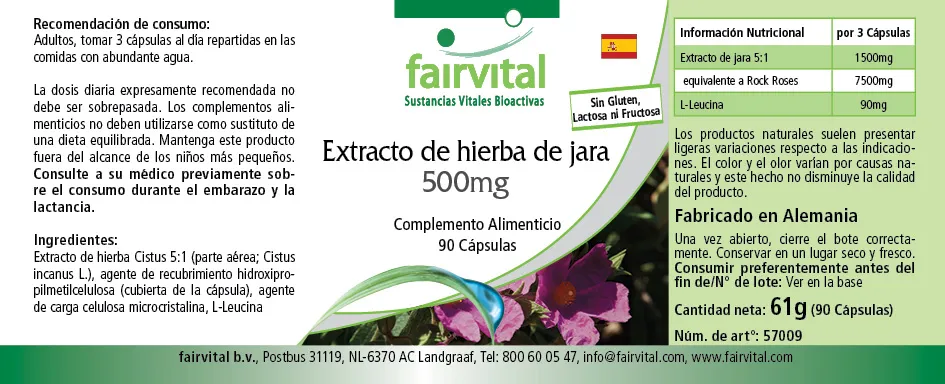 Extracto de hierba de jara 500mg