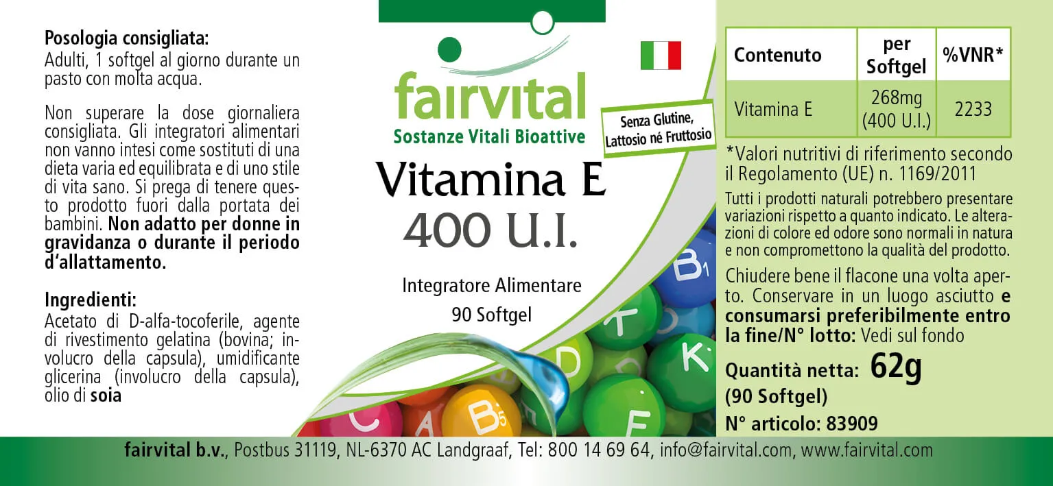 Vitamine E 400 I.U. - 90 softgels
