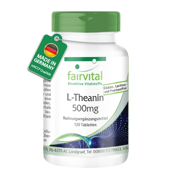 L-Theanin 500mg - 120 Tabletten - Aminosäure - Hochdosiert und Vegan | Fairvital
