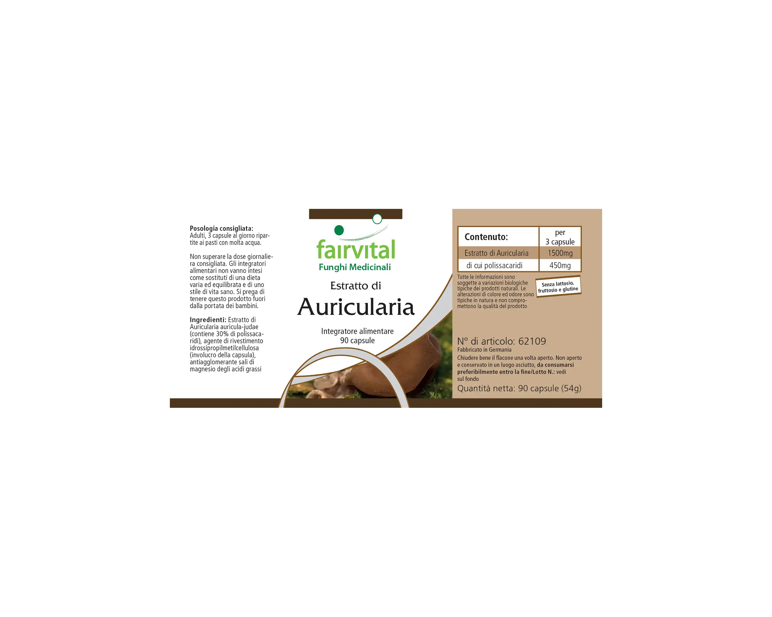 Auricularia Extrakt - Judasohr - 30% Polysaccharide - 90 Kapseln - Hochdosiert und Vegan | Fairvital