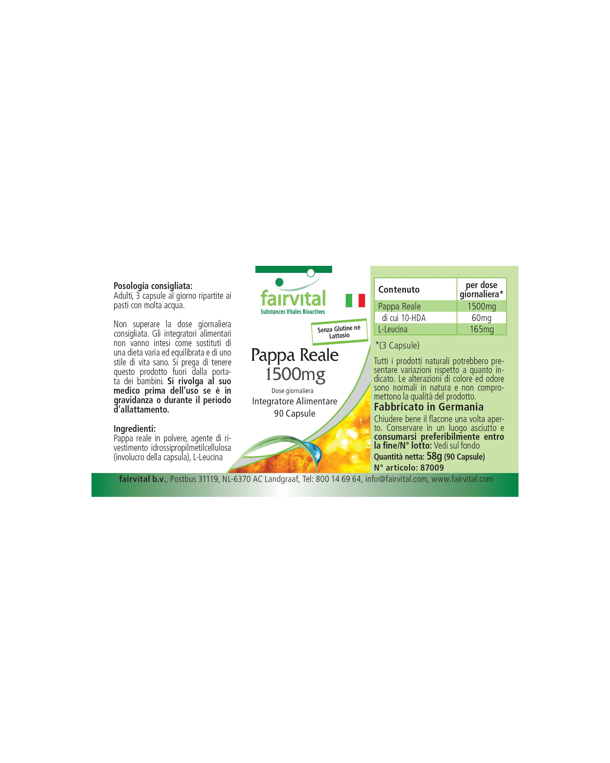 Royal Jelly Extract 1500mg - 90 Capsules