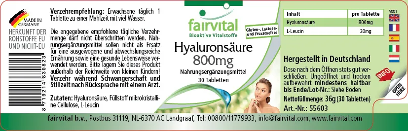 Hyaluronsäure 800mg