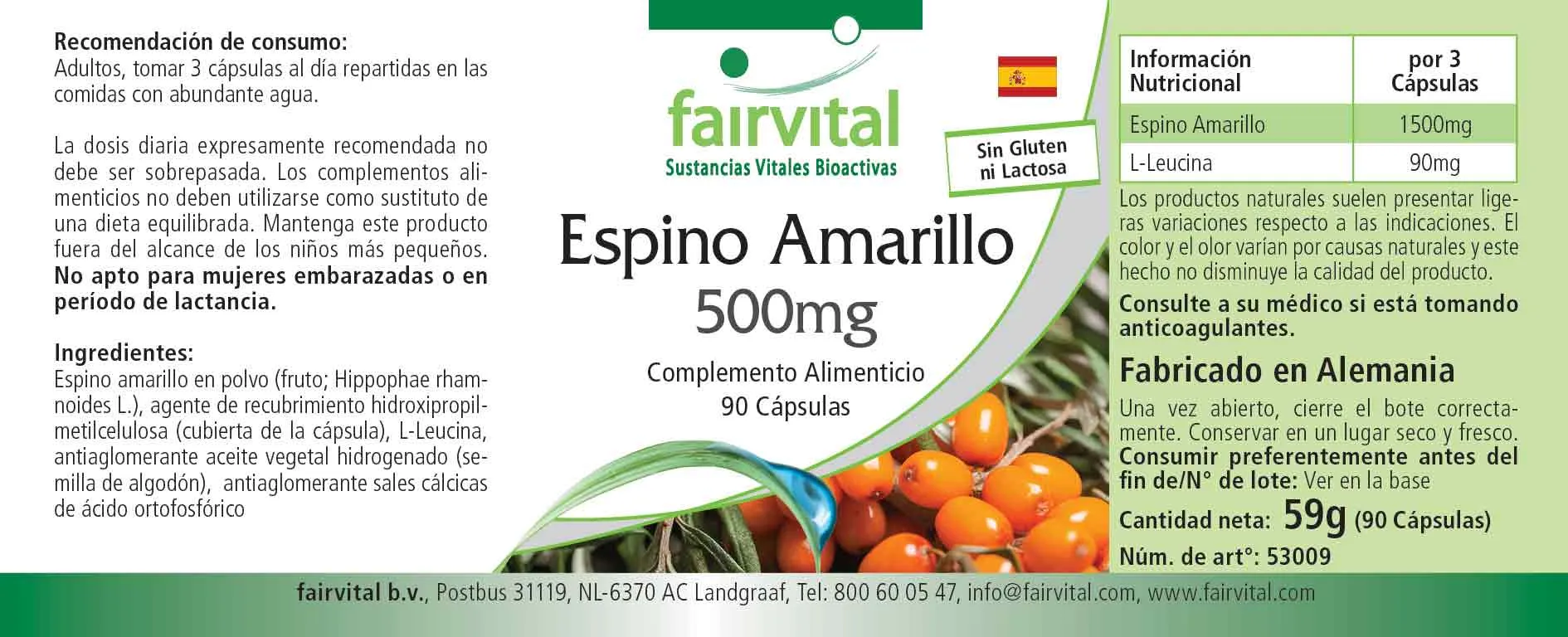 Olivello spinoso 500mg - 90 capsule