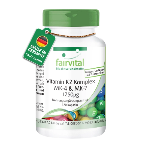 Vitamina K2 complesso MK-4 e MK-7 1250µg - 120 capsule
