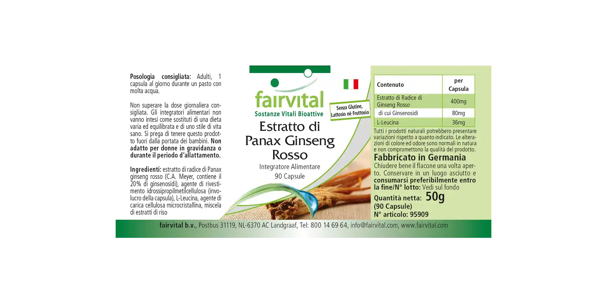 Extrait de Panax Ginseng Rouge 400mg - 90 gélules