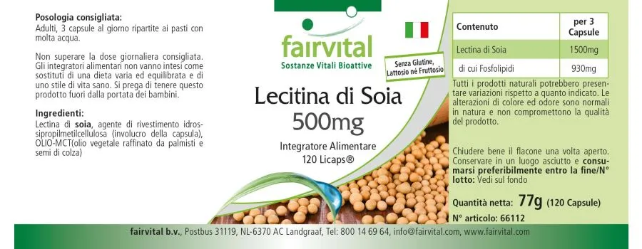 Lecitina di soia 500mg - 120 LiCaps®