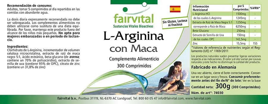 L-Arginina con Maca – 300 compresse