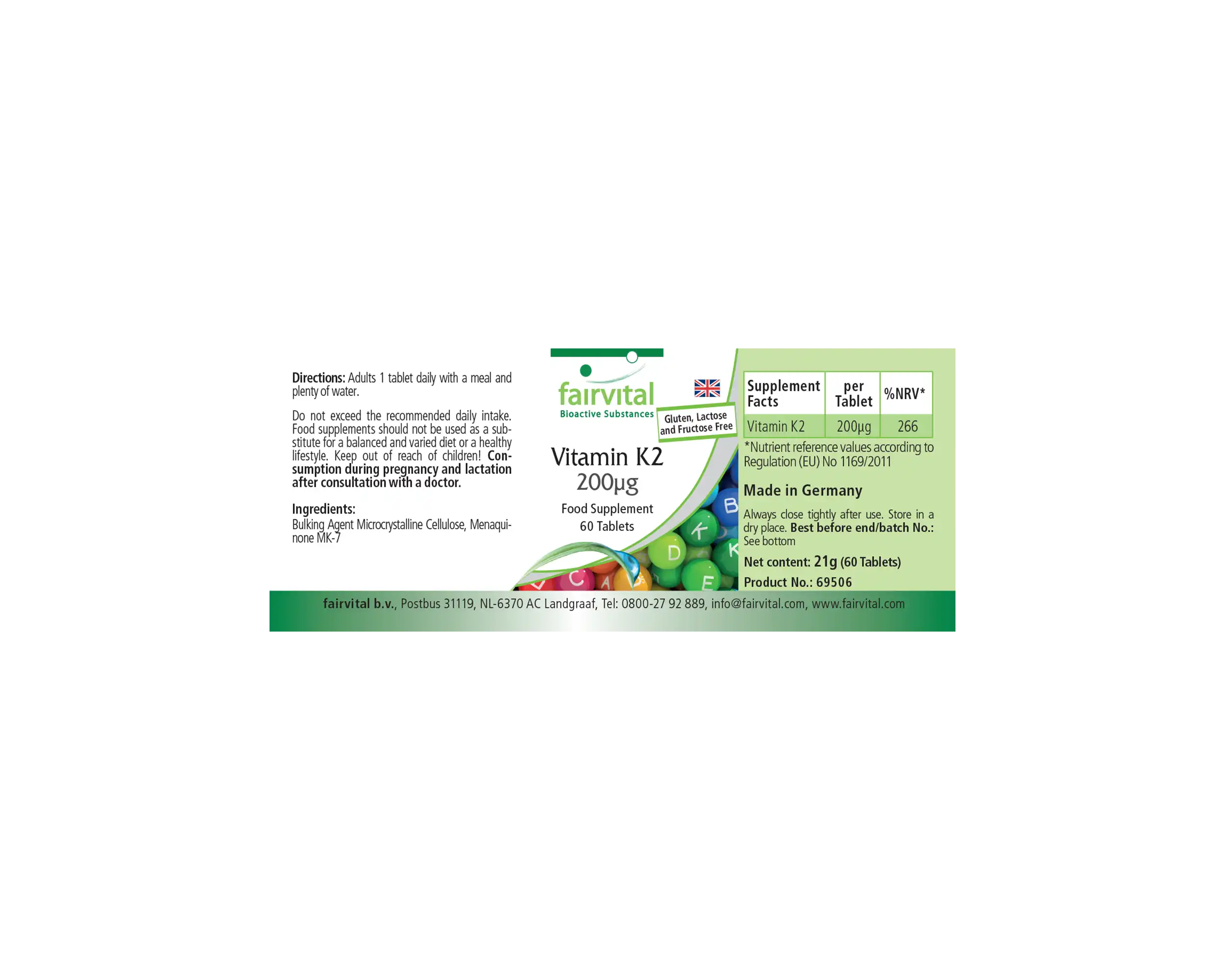 Vitamine K2 200µg - 60 comprimés