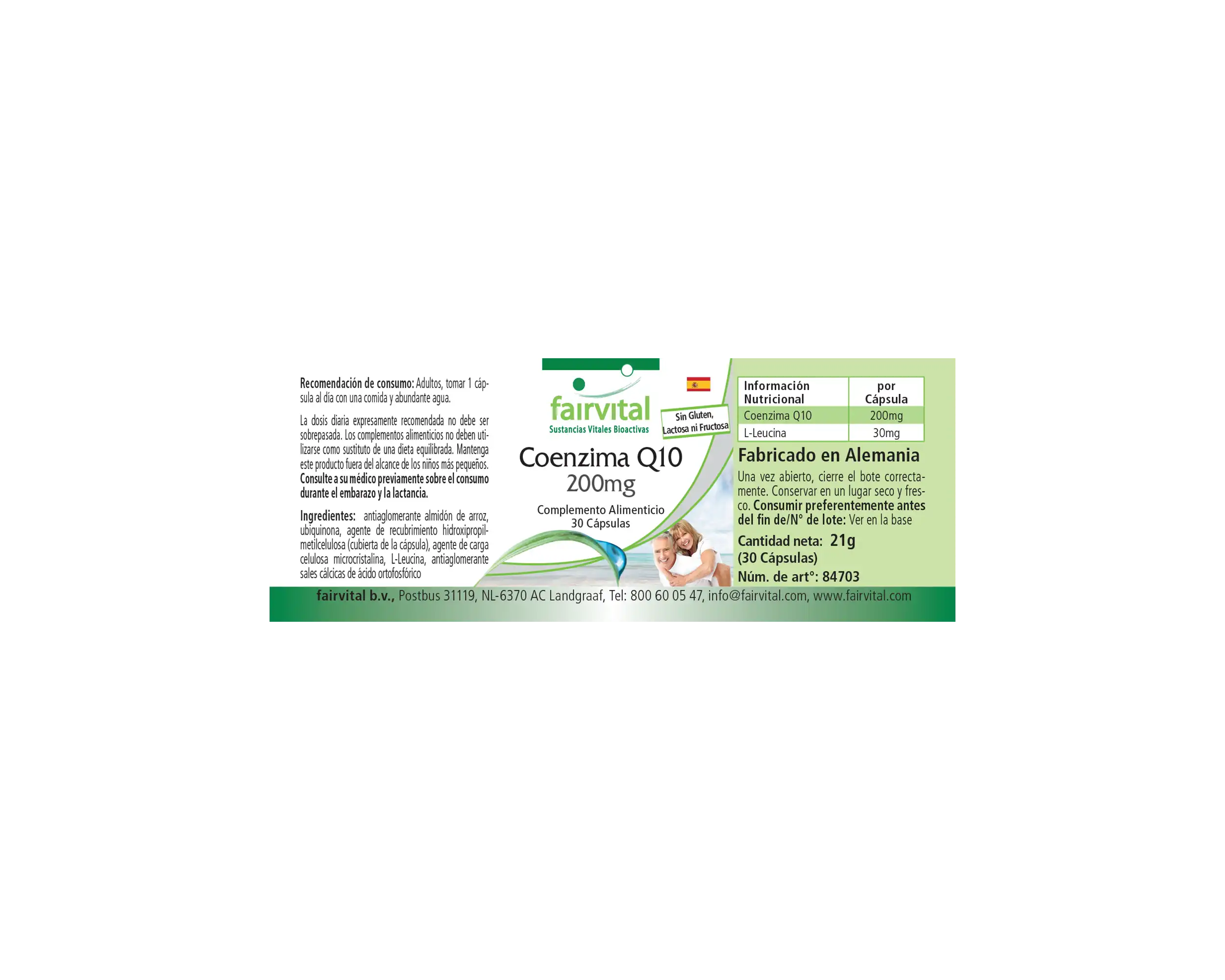 Co-Enzym Q10 200mg - 30 Kapseln - CoQ10 Ubiquinon Kapseln - Hochdosiert und Vegan | Fairvital