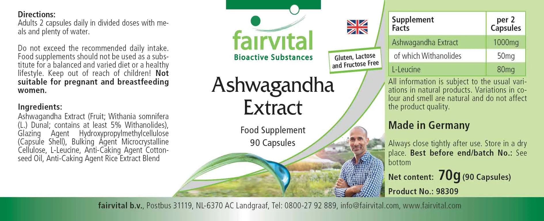 Ashwagandha-extract 500mg - 90 Capsules