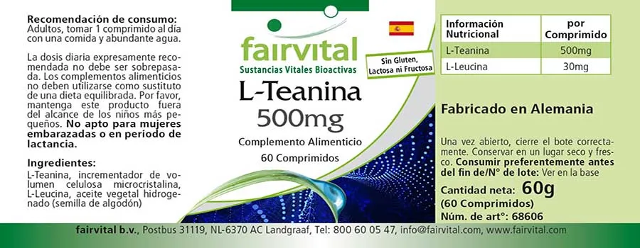 L-Teanina 500mg – 60 comprimidos