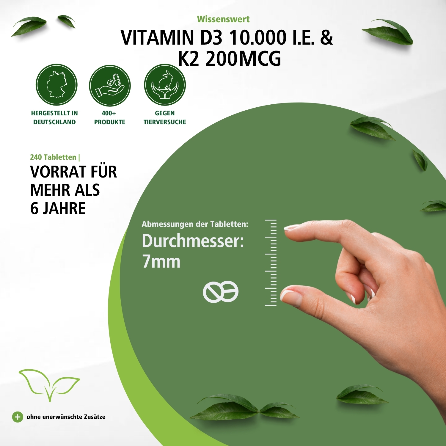 Vitamin D3 10.000 I.E. & K2 200μg