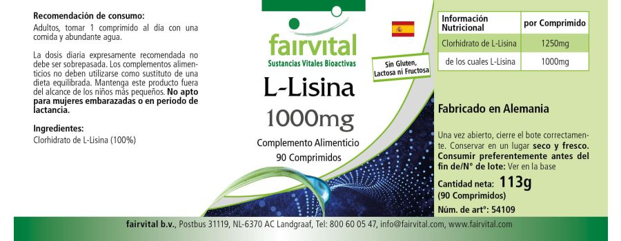 L-Lysine 1000mg