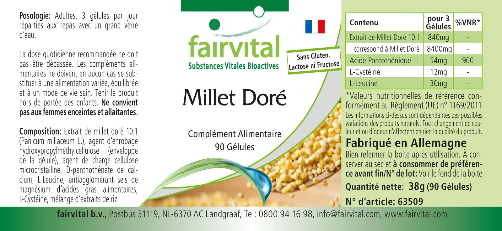 Millet doré - 90 gélules