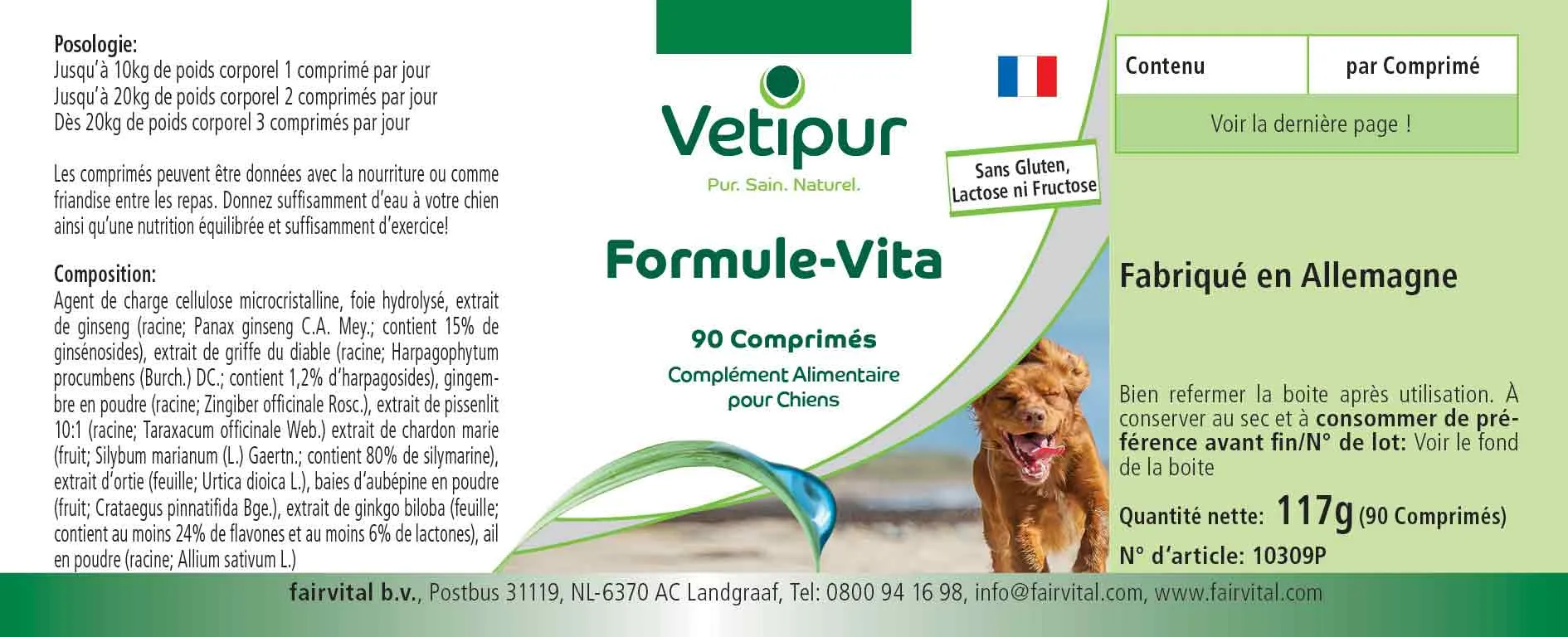 Formule Vitalité - 90 comprimés pour chiens | Vetipur