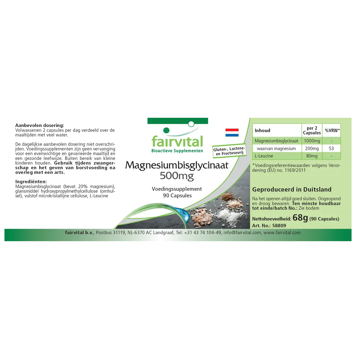 Bisglycinate de magnésium 500 mg