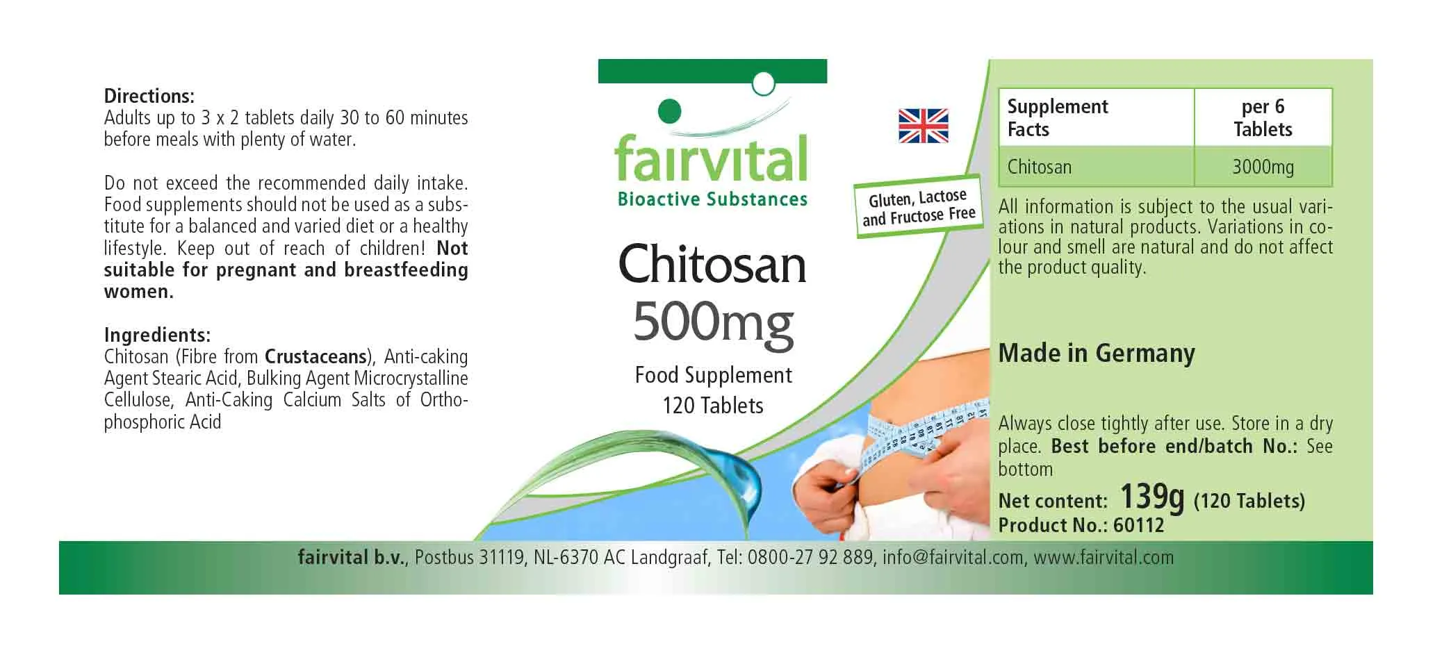 Chitosan 500mg - 120 tablets