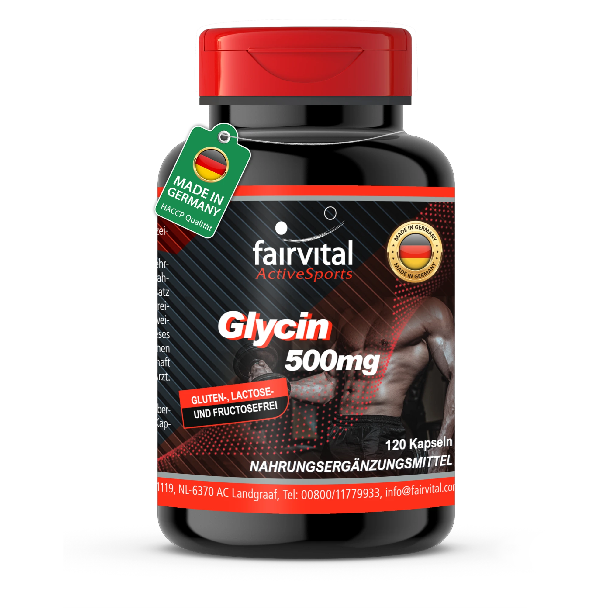 Glycin 500mg - 120 Kapseln - Schluckfreundlich - Aminosäure - Hochdosiert und Vegan | Fairvital