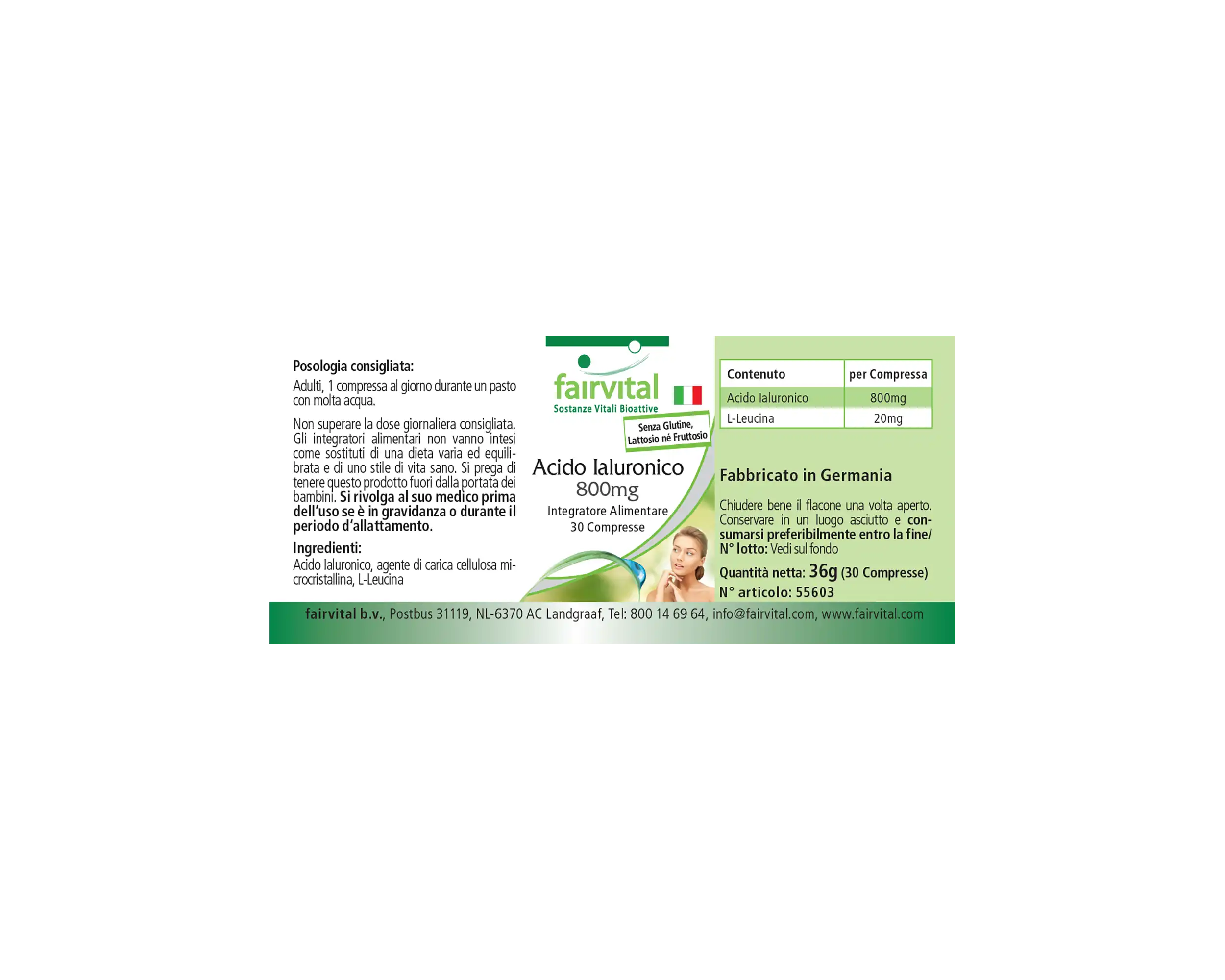 Hyaluronic acid 800mg