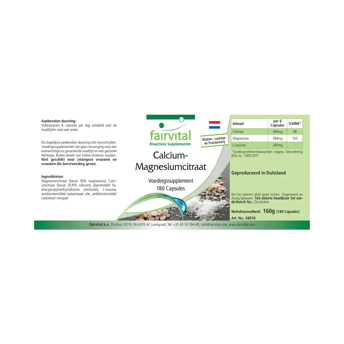 Calcium- Magnesiumcitraat - 180 Capsules