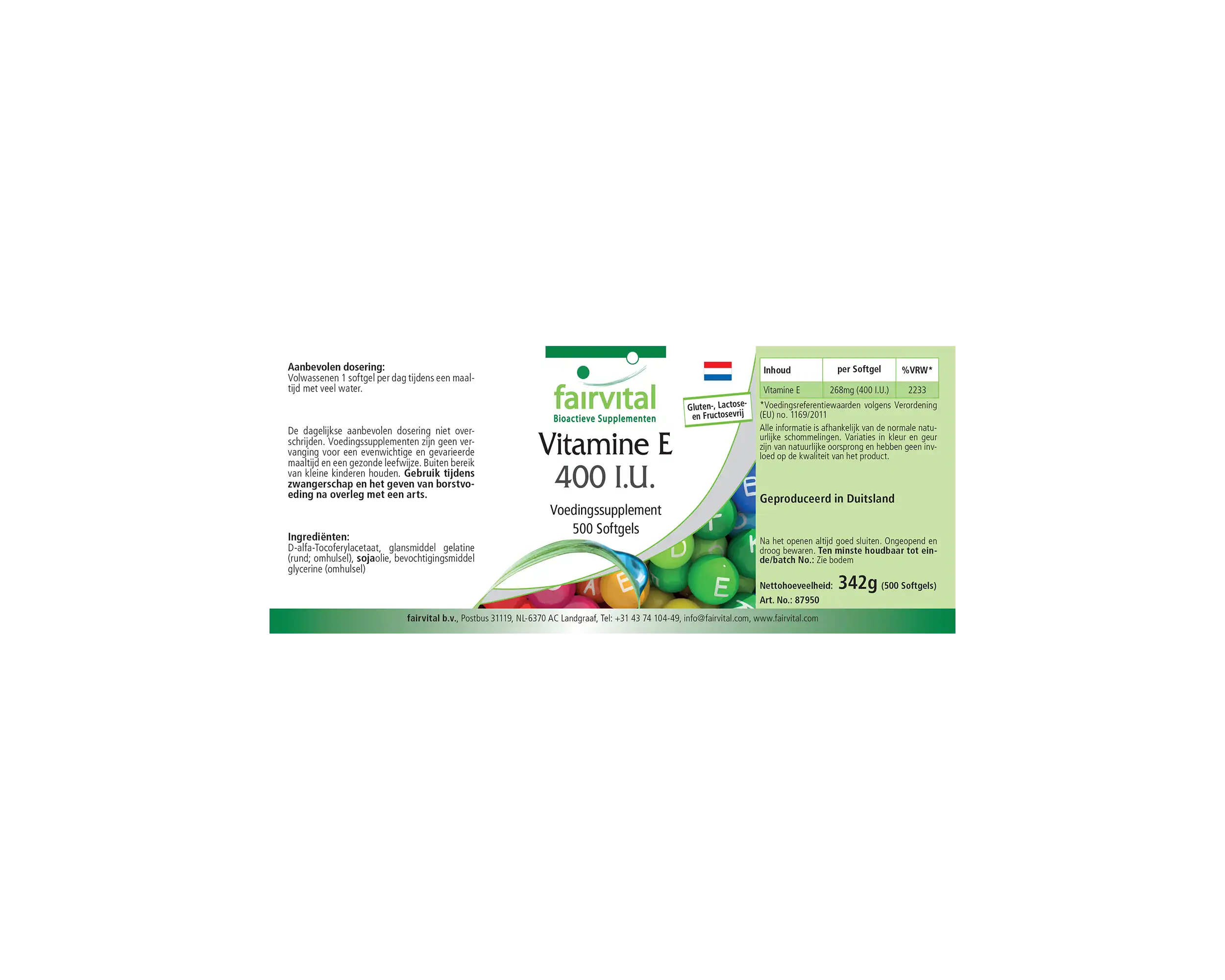 Vitamine E 400 UI - Flacon avantageux - 500 capsules molles