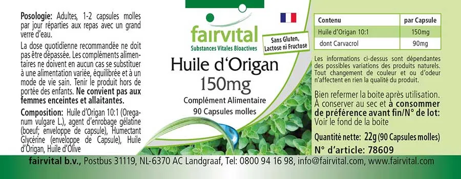 Oregano-olie 150mg - 90 softgels