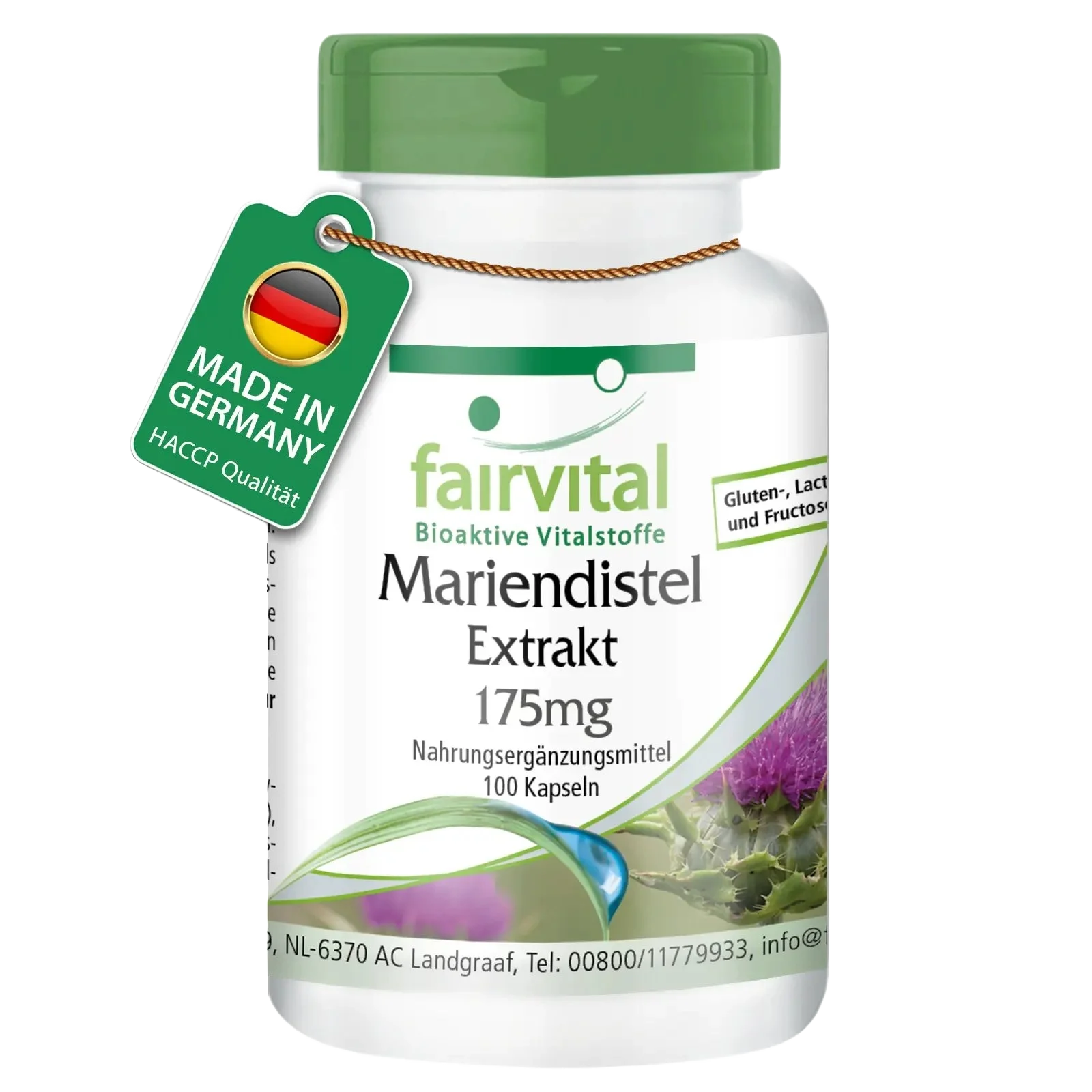 Mariendistel Extrakt 175mg - 100 Kapseln - standardisiert auf 80% Silymarin - Vegan | Fairvital Mariendistel Extrakt 175mg - 100 Kapseln - standardisiert auf 80% Silymarin - Vegan | Fairvital