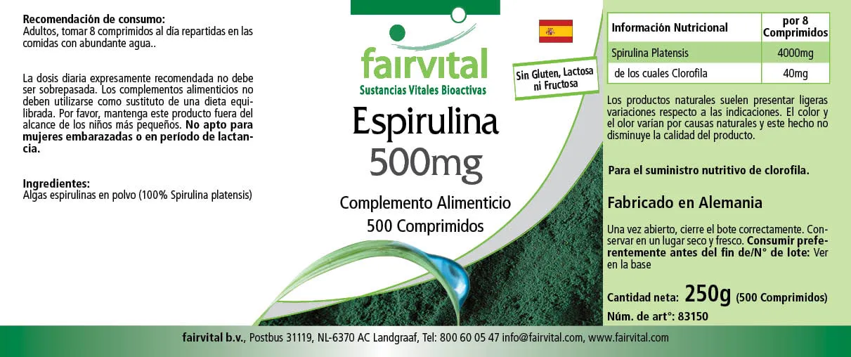 Spirulina 500mg – 500 tablets