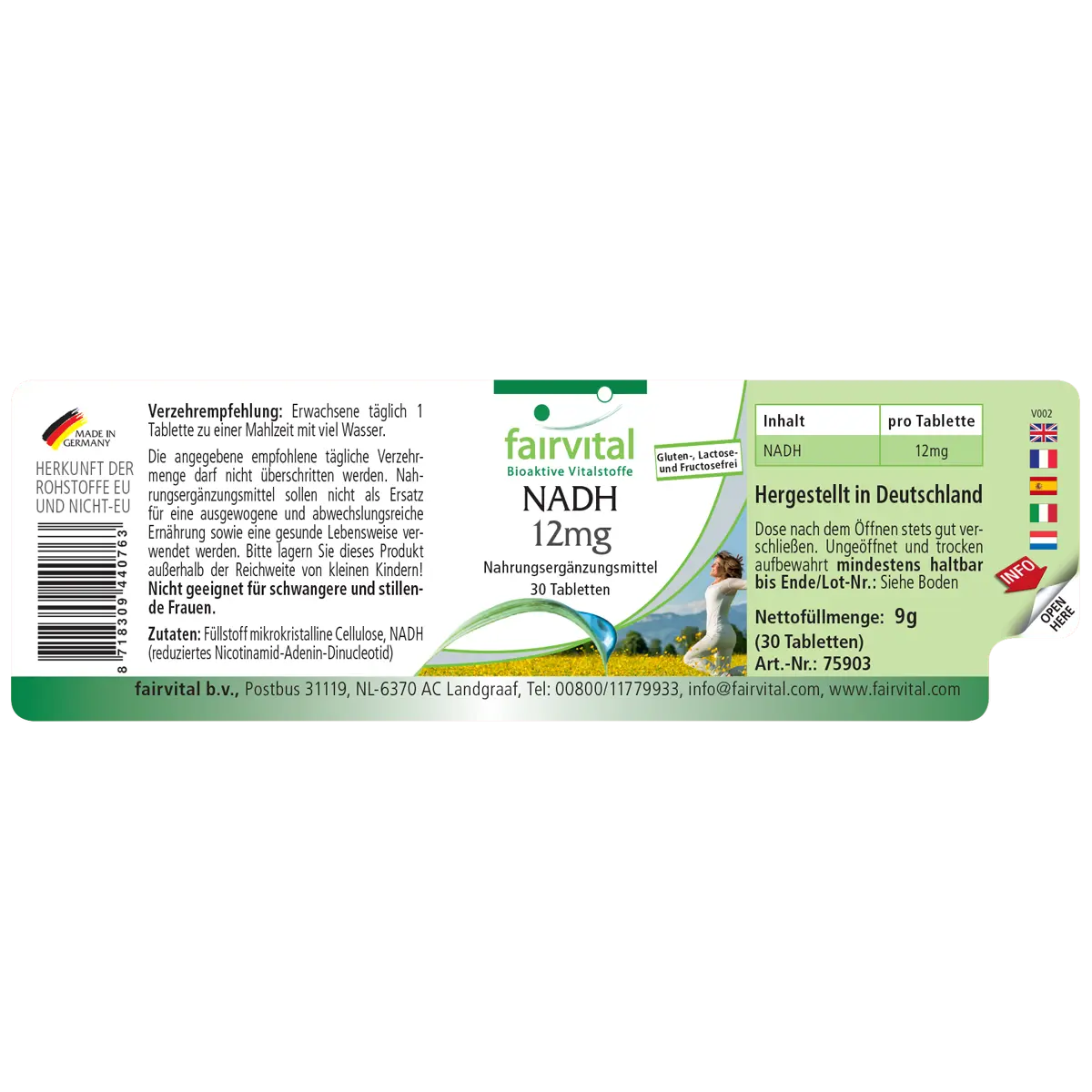 NADH 12mg - 30 tabletten NADH 12mg - 30 tabletten
