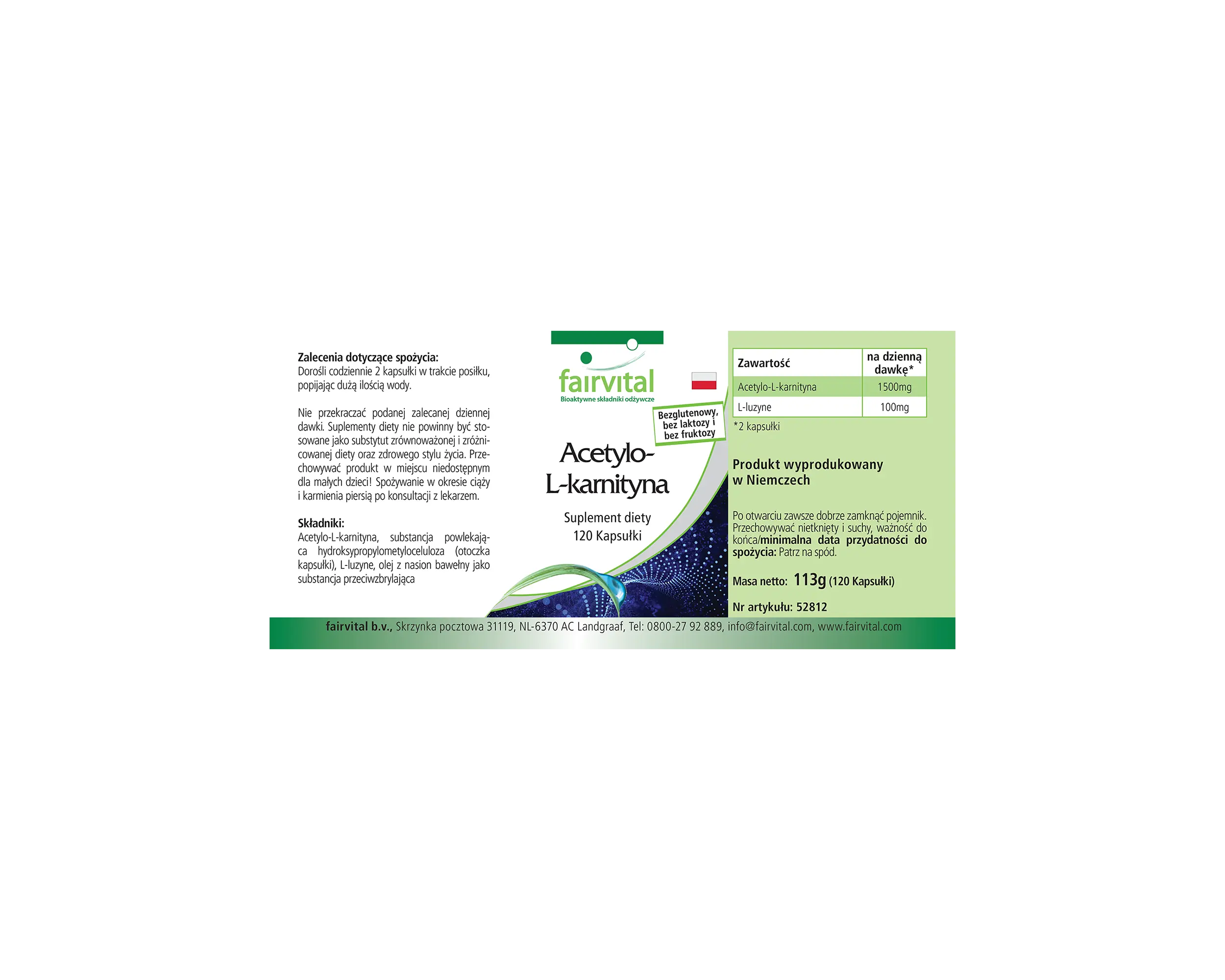 Acetyl-L-Carnitin - 120 Kapseln - Hochdosiert und Vegan | Fairvital