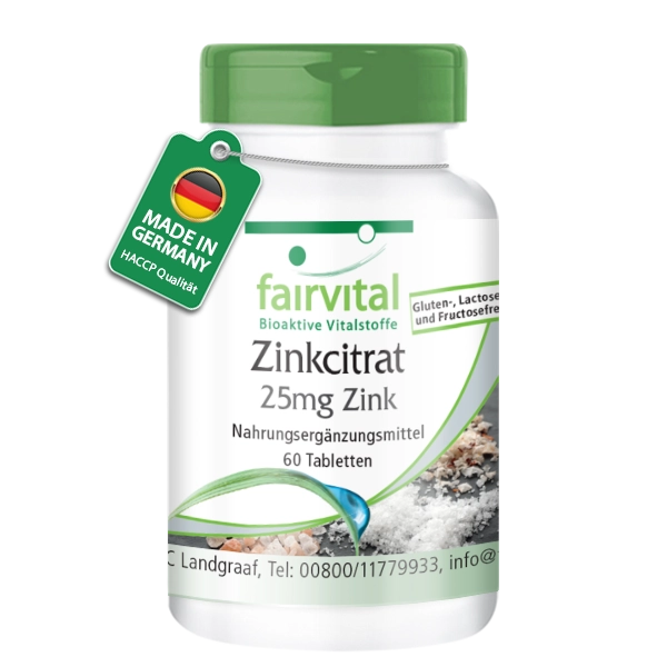 Citrato di zinco con 25 mg di zinco  - 60 compresse