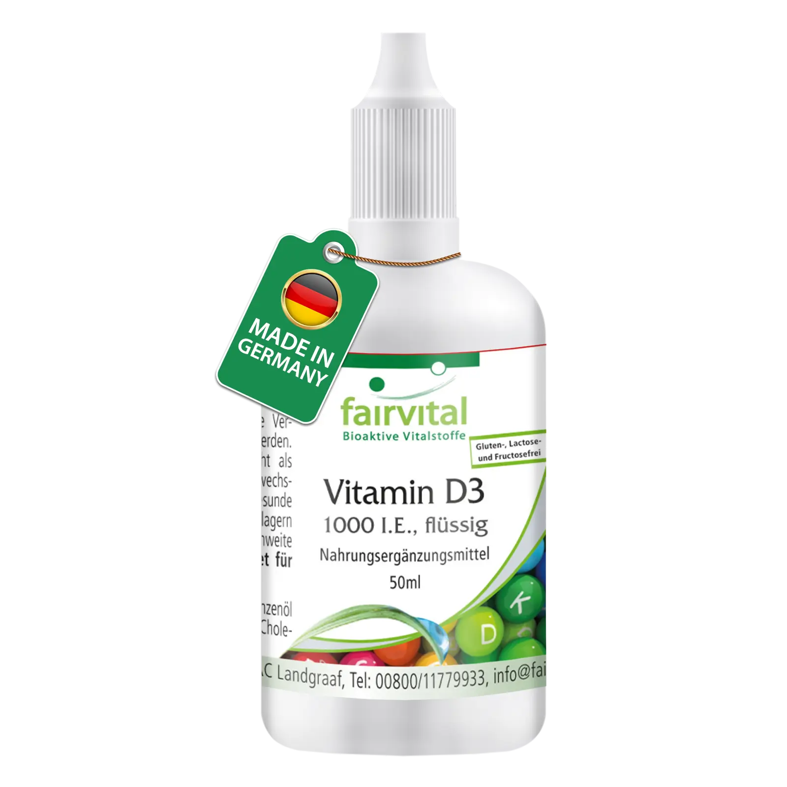 Vitamine D3 liquide - 1000 U.I. par goutte - 50ml Vitamine D3 liquide - 1000 U.I. par goutte - 50ml
