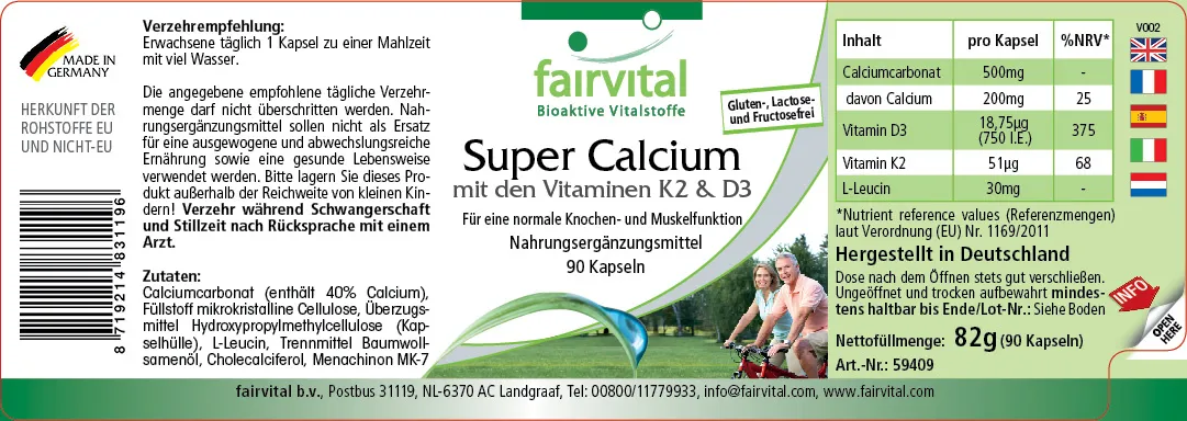 Super Calcium met vitamine K2 en D3