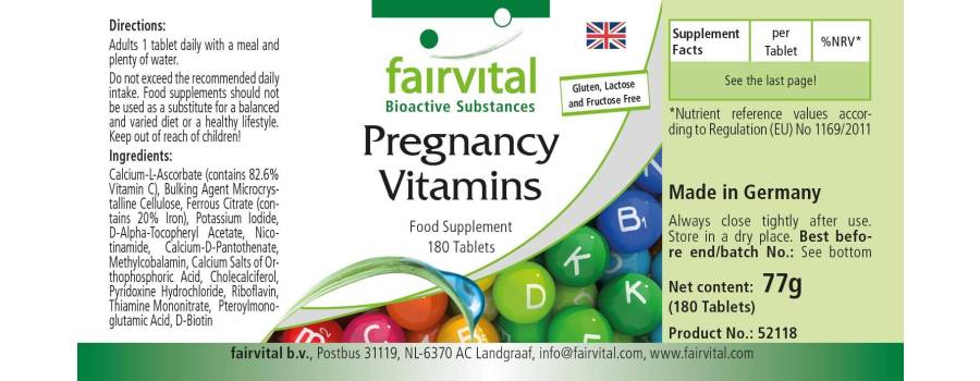 Pregnancy Vitamins - 180 Tablets