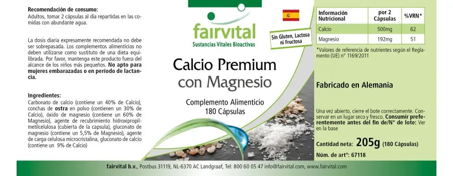 Calcio premium con Magnesio - 180 Cápsulas