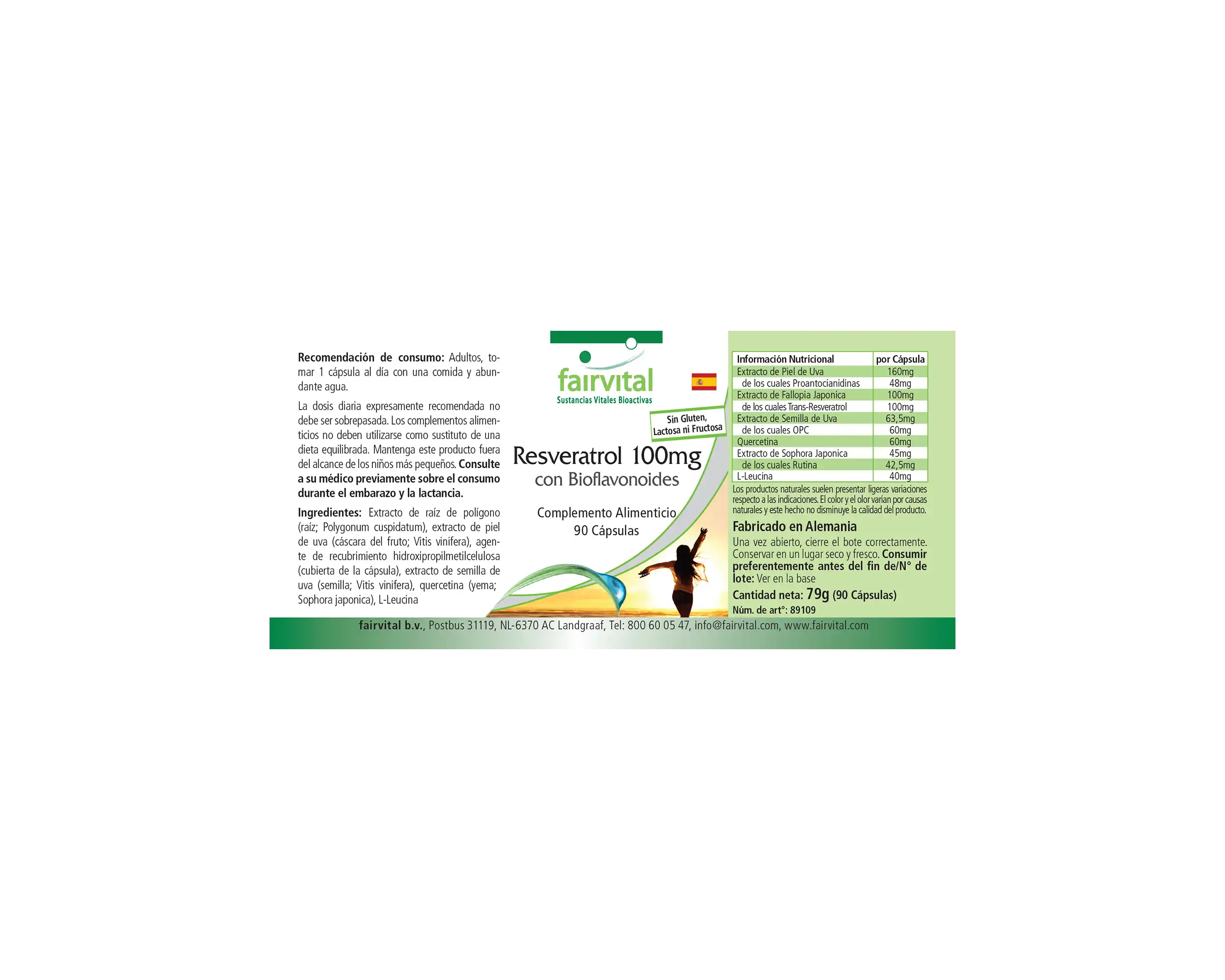 Resveratrolo 100 mg con bioflavonoidi - 90 capsule