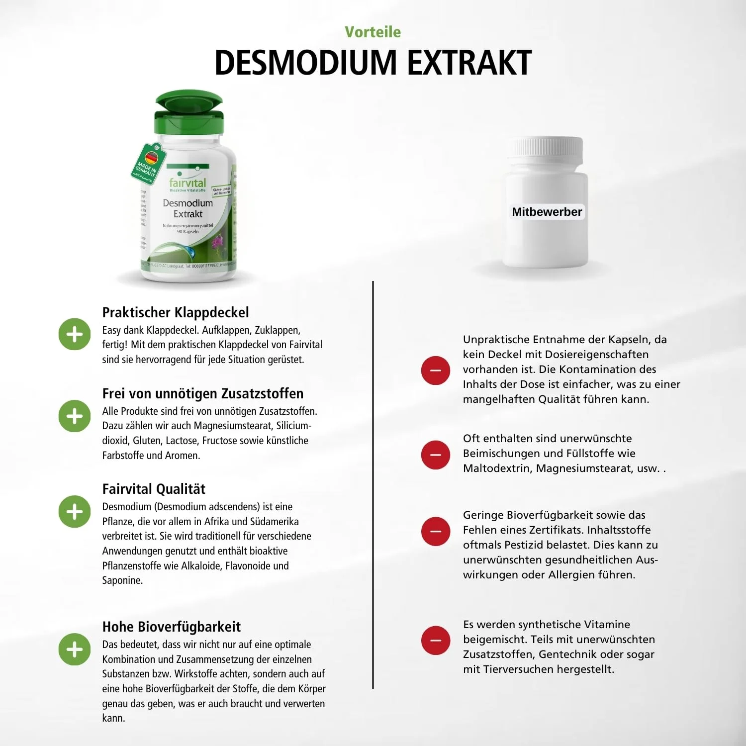 Desmodium Extrakt - 90 Kapseln - 7-fach konzentriert - Hochdosiert und Vegan | Fairvital