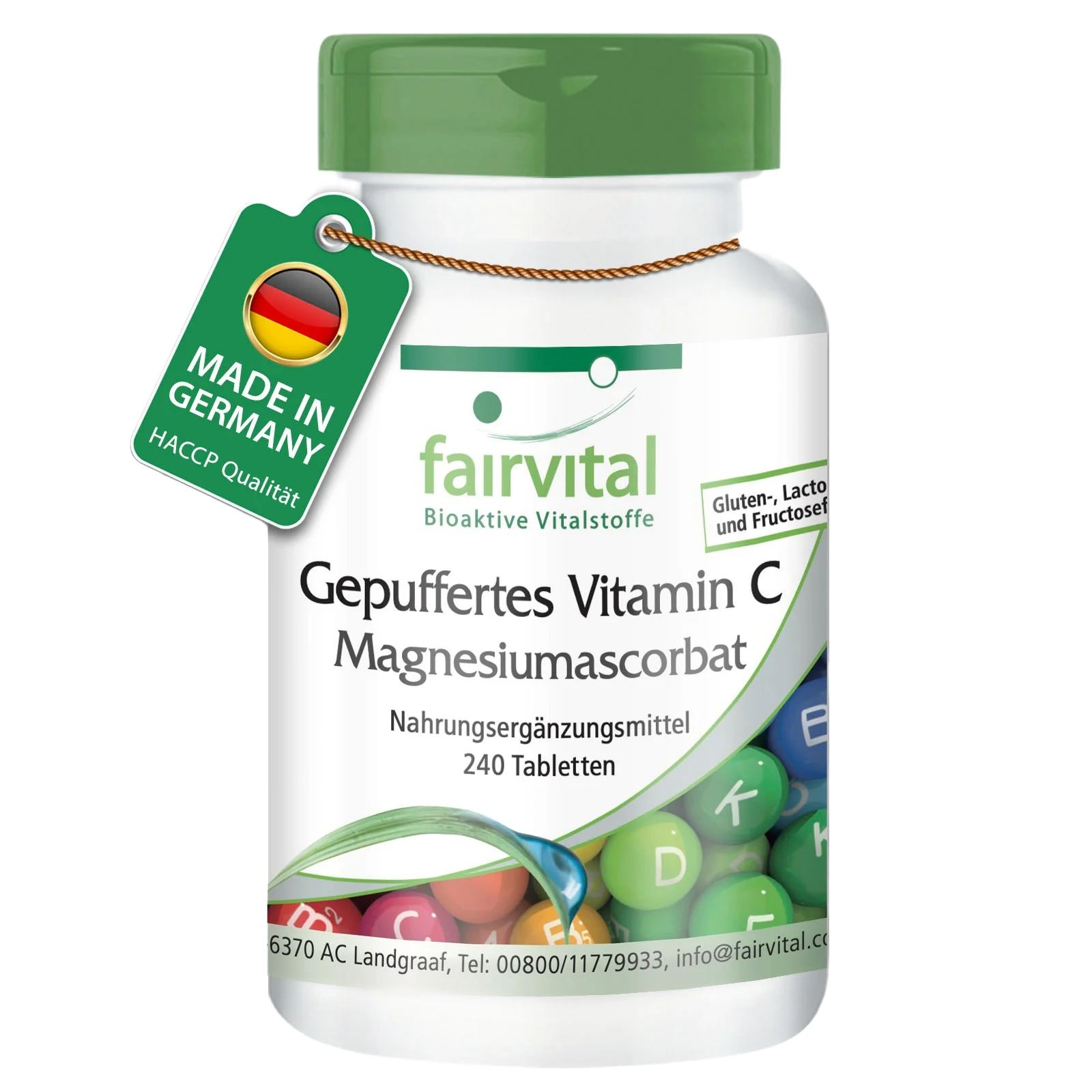 Gepuffertes Vitamin C als Magnesiumascorbat - 240 Tabletten - für Immunsystem, Kollagenbildung uvm. | Fairvital Gepuffertes Vitamin C als Magnesiumascorbat - 240 Tabletten - für Immunsystem, Kollagenbildung uvm. | Fairvital