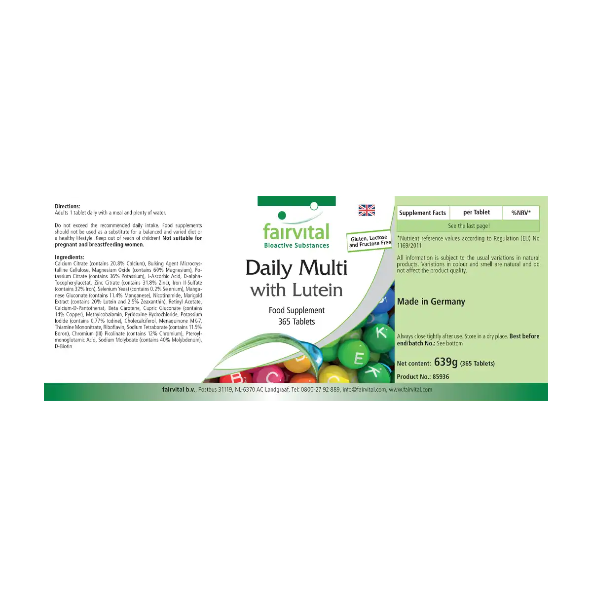 Daily Multi con luteína - 365 comprimidos