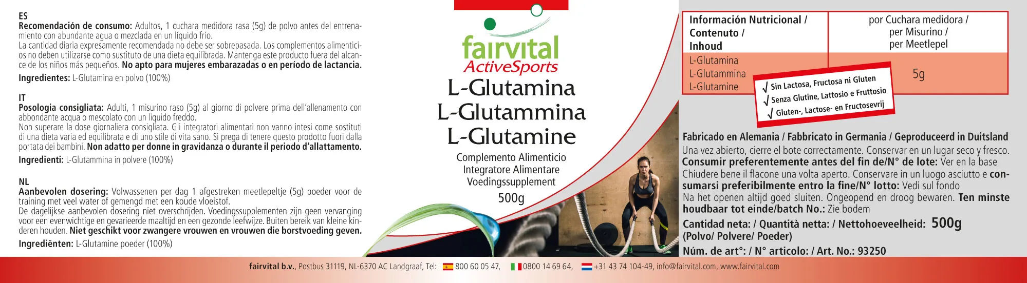 L-Glutamina - 500g en polvo