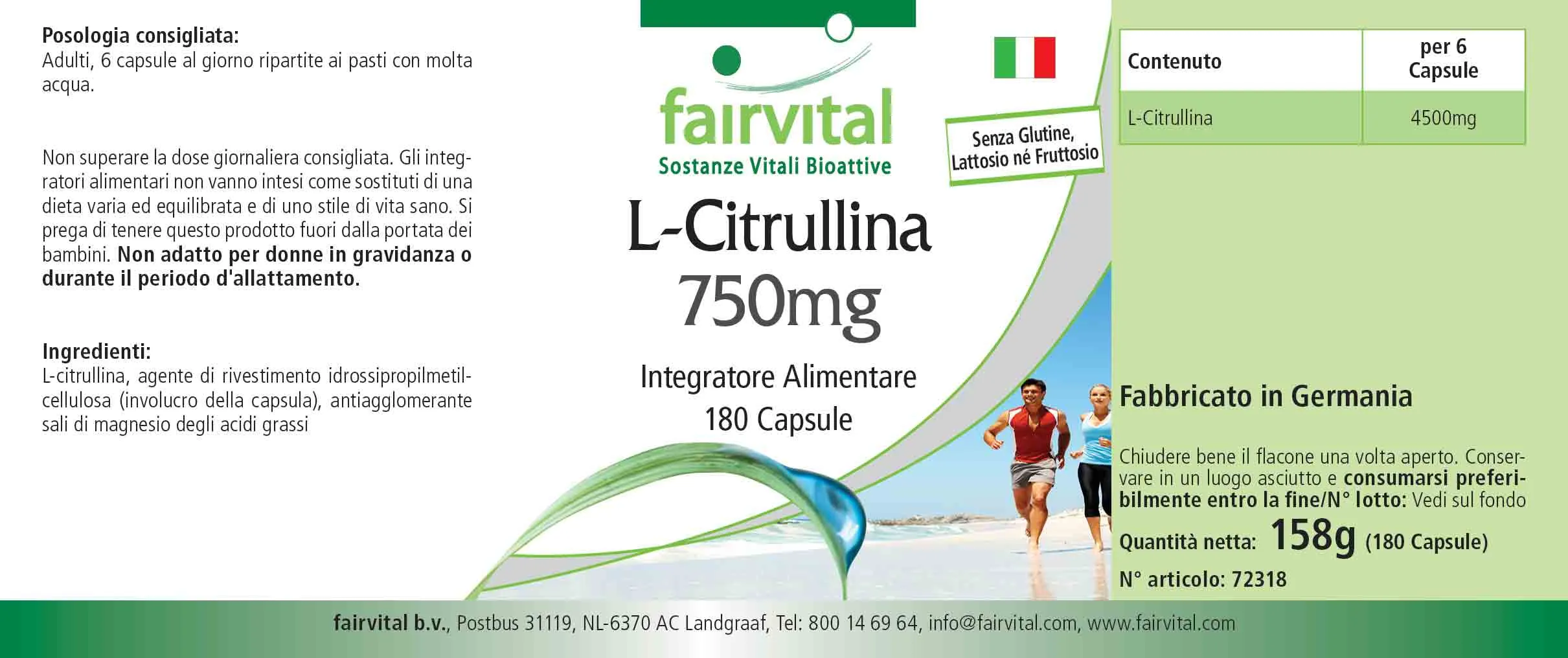 L-Citrulline 750mg - 180 gélules